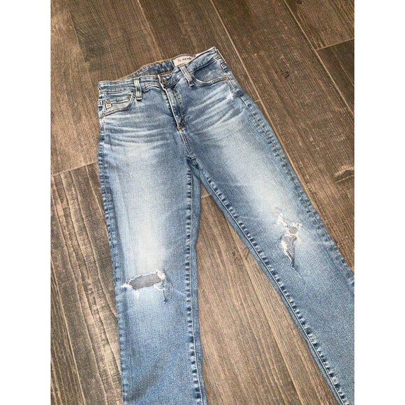 AG Adriano Goldschmied MARI CROP Distressed Slim Straight Jeans Size 28 - Picture 2 of 4